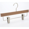 High quality wood Custom hangers clothes hanger and pants hanger with clips for branded clothes stocklot